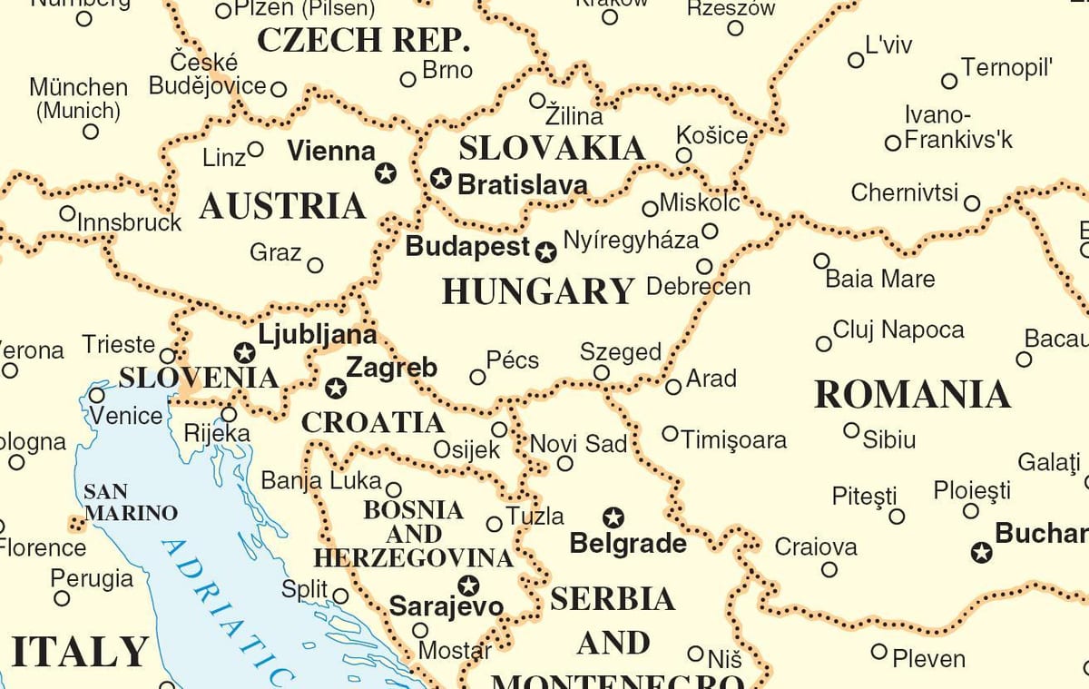 Karte der Slowakei umliegenden Ländern