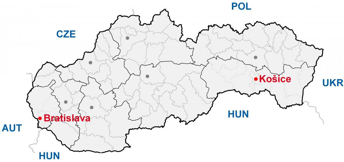 Karte von kosice Slowakei