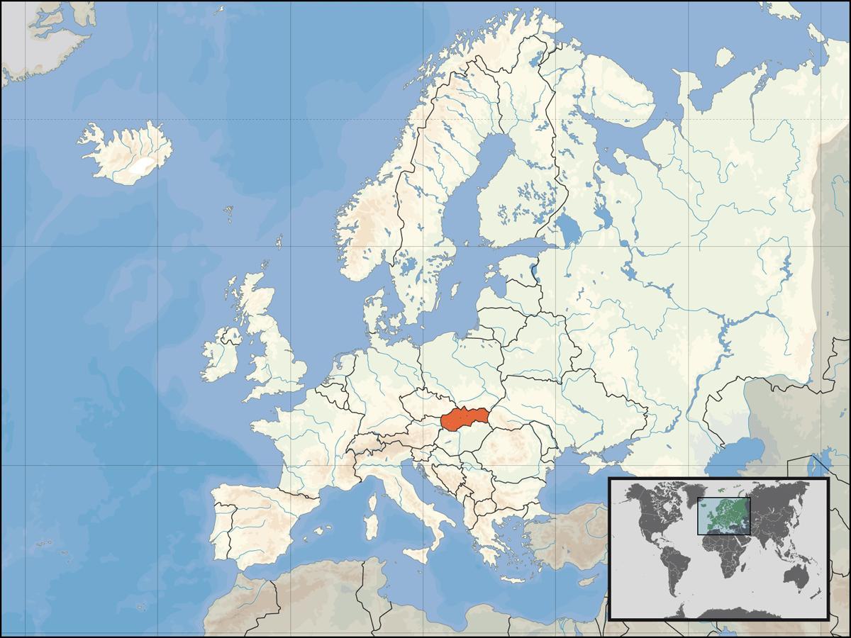 Slowakei Lage auf Weltkarte