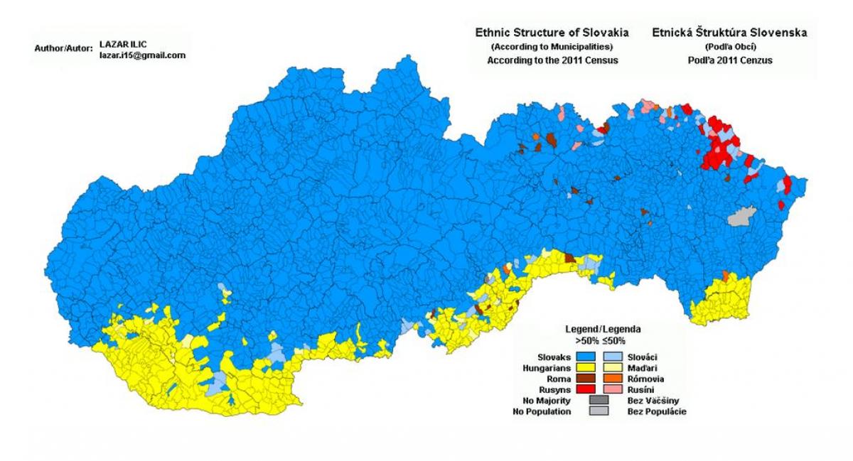 Karte von Slowakei ethnischen