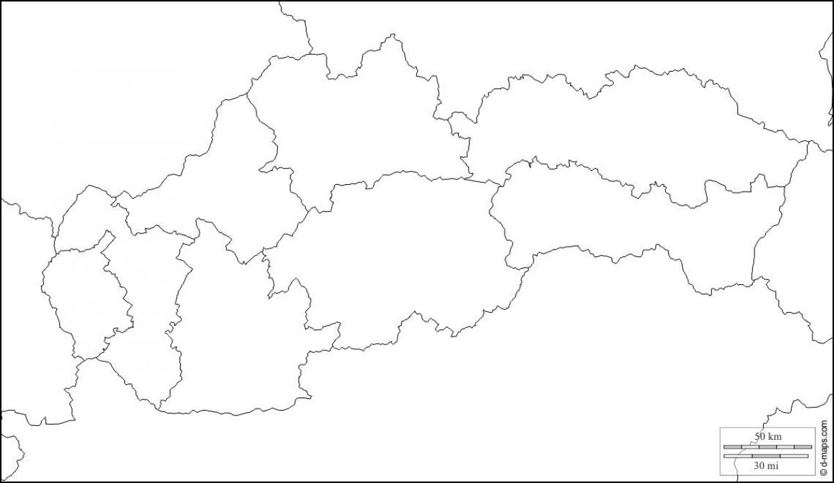 Karte von Slowakei leer 