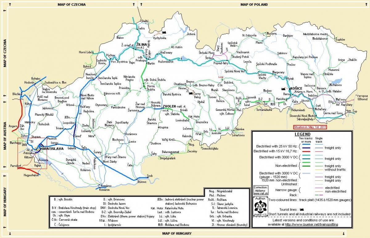 Slowakei-Zug-Karte