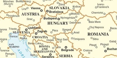 Karte der Slowakei umliegenden Ländern
