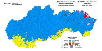 Karte von Slowakei ethnischen